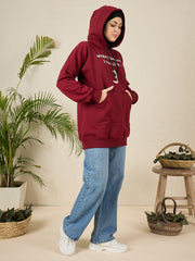 Wow Modest Winter Wear – Maroon Fleece Hoodie for Women