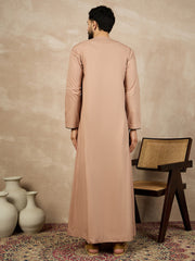 Beige Cotton Arabic Thobe/Jubba For Men