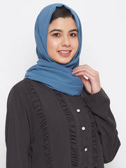 Grey Georgette Solid Hijab Stole For Women