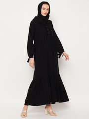 Abaya for Women with Black Georgette Scarf