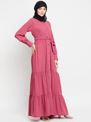 Abaya/Burqa for Women with Belt and Black Hijab