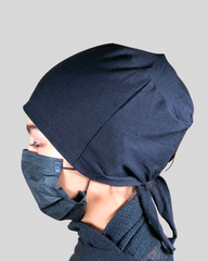 Black Tie-Back Undercap Hijab