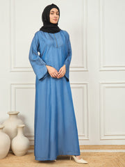 Denim Abaya/Burqa with Black Georgette Hijab