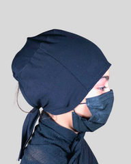 Black Tie-Back Undercap Hijab