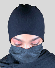 Black Tie-Back Undercap Hijab