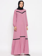 Women Lace Design with Black Georgette Hijab