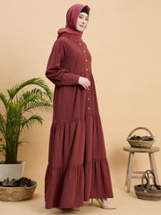 Modest Rust Abaya Burqa with Matching Hijab