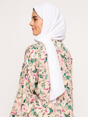 White Georgette Hijab Stole for Women