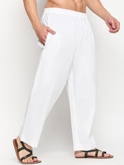 White Solid Mens Pajama