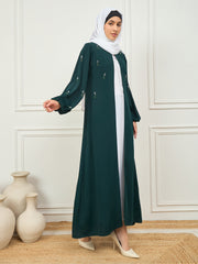 2 Piece Handwork Abaya with White Georgette Hijab