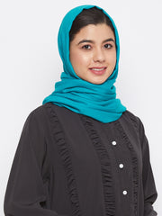 Sky Blue Solid Rayon Hijab Stole For Women