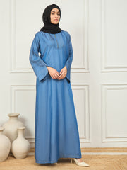 Denim Abaya/Burqa with Black Georgette Hijab