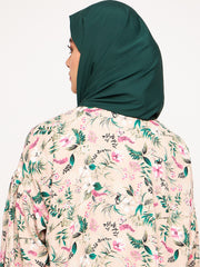 Bottle Green Crepe Hijab Stole for Women