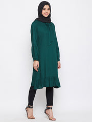 Rayon Tunic for Women with Black Georgette Stole