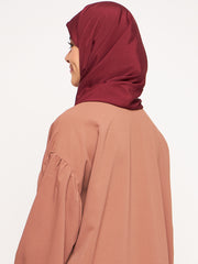 Women Maroon Solid Crepe Hijab Stole