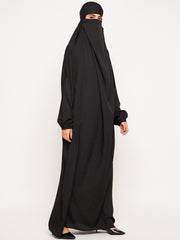 Black One Piece Free Size Jilbab for Women