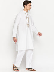 Embroidery Details Solid Men's Kurta