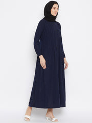 Front Open Abaya with Black Georgette Hijab