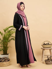 Modest Lace Abaya Burqa with Matching Hijab for Women
