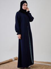A-line Abaya/Burqa with Black Georgette Hijab for Women