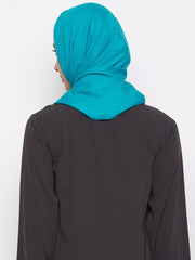 Sky Blue Solid Rayon Hijab Stole For Women