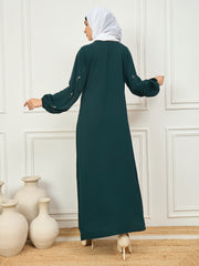 2 Piece Handwork Abaya with White Georgette Hijab