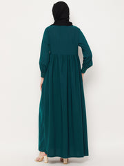 Lace Work Design Abaya for Women with Black Georgette Scarf