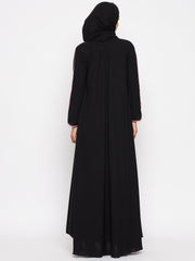Abaya with for Women with Black Georgette Hijab