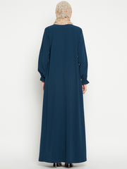 Women A-Line Abaya with Black Georgette Hijab