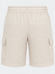 Off White Cargo Linen Shorts for Men – Casual Wear