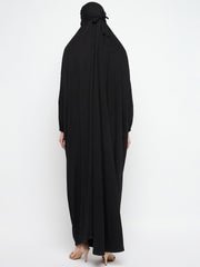 One Piece Black Loose Fit Jilbab Abaya for Women