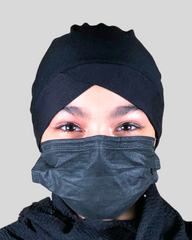 Black Turban-style Hijab Cap