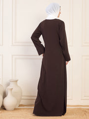 Shrug Abaya with White Georgette Hijab