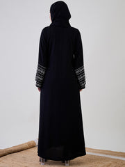 Handwork Luxury Abaya with Black Georgette Hijab