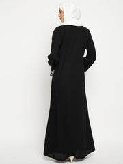 Embroidery Abaya/Burqa for Women with Black Georgette Scarf