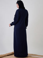 A-line Abaya/Burqa with Black Georgette Hijab for Women