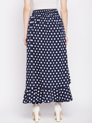 Polka Printed Skirt with Attached Trouser