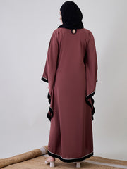 Loose Fit Kaftan Abaya/Burqa with Black Georgette Hijab