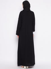 Black Abaya for Women with Black Georgette Hijab