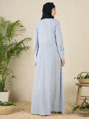 Front Open Printed Abaya Burqa with Black Hijab