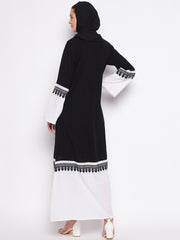 Embroidery Burqa Abaya for women with Black Georgette Hijab