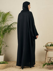 Black Loose Kaftan Abaya for Women with Black hijab