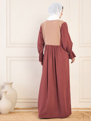 Abaya/Burqa with White Georgette Hijab