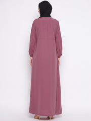 Lace Design Abaya/Burqa with Black Georgette Hijab