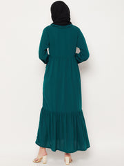 Women Abaya with Black Georgette Scarf