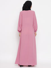 Women Lace Design with Black Georgette Hijab