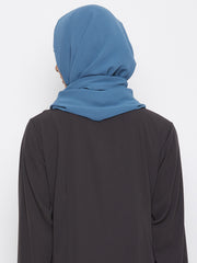 Grey Georgette Solid Hijab Stole For Women