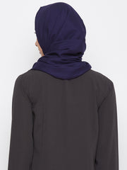 Blue Solid Rayon Hijab Stole For Women