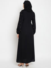 Handwork Detailing Abaya with Black Hijab