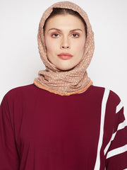 Maroon Abaya for Women with Black Georgette Hijab